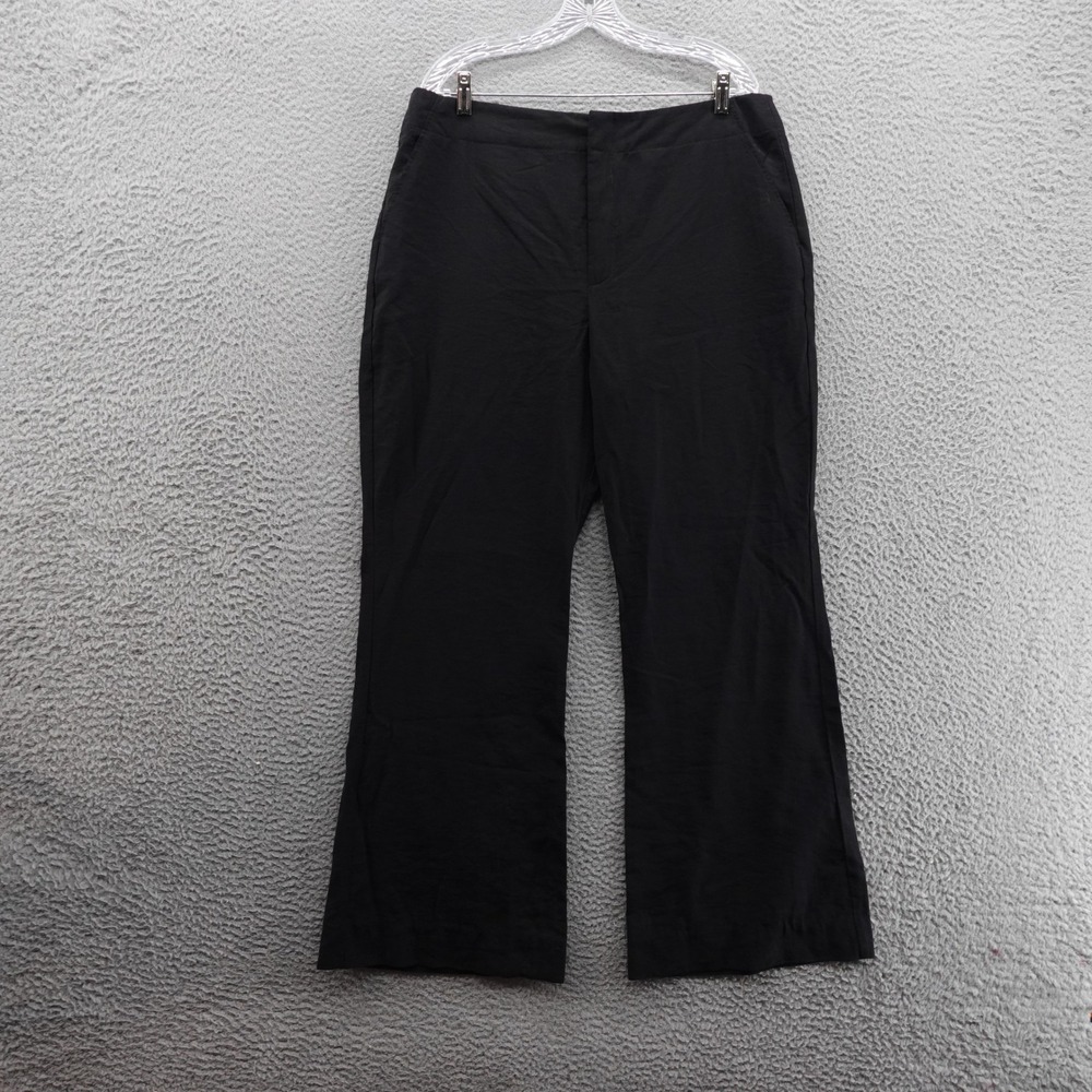 CAbi Caravan Black High Waist Wide Leg Trousers Pants Size 14 Black Women
